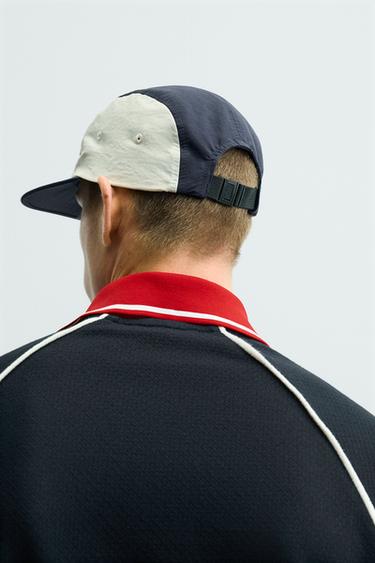 COLOUR BLOCK TECHNICAL FLAT PEAK CAP - Navy blue by Zara - Image 3