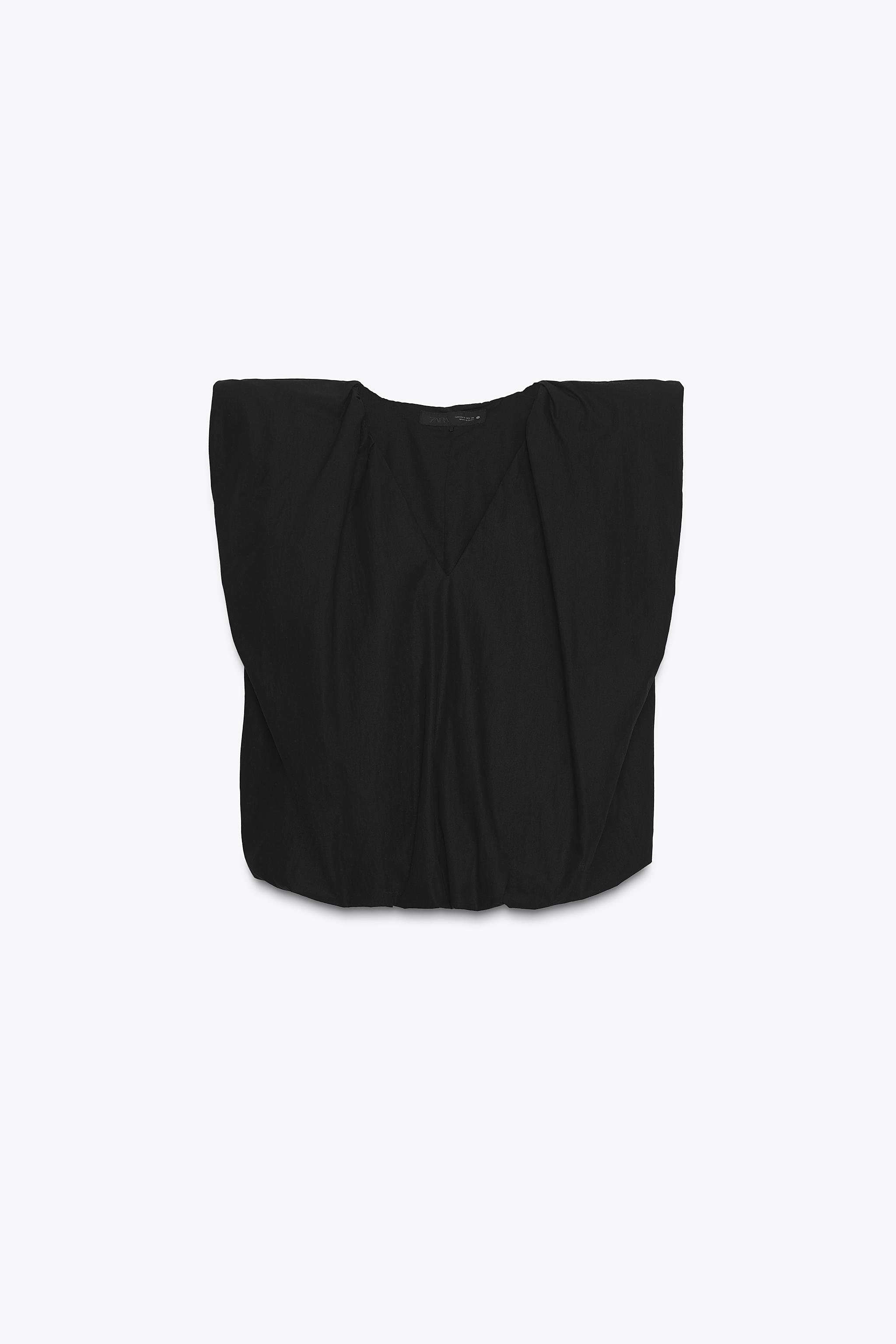 ZW COLLECTION BALLOON POPLIN TOP - White | ZARA United States