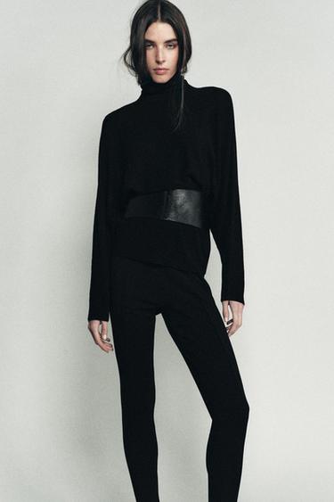 LIMITED EDITION KNIT LEGGINGS - Black by Zara