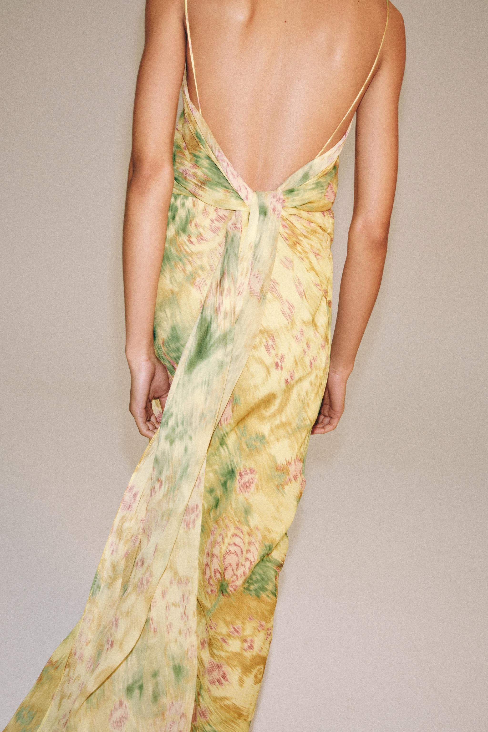 Zara BAĞCIKLI DESENLİ ZW COLLECTION ELBİSE görsel 7