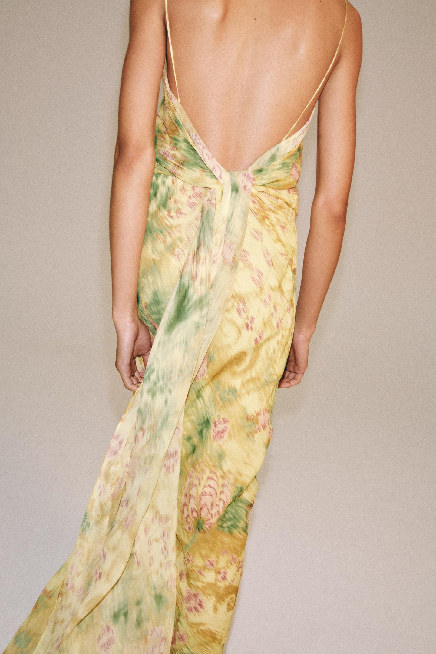Женское платье Zara ZW Collection Printed Bow, цвет: Разноцветный — фото 7
