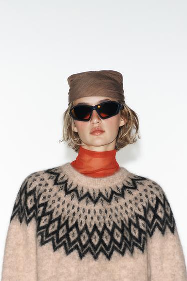 JUMPER WITH ALPACA JACQUARD SKI COLLECTION - Ecru by Zara - Image 4