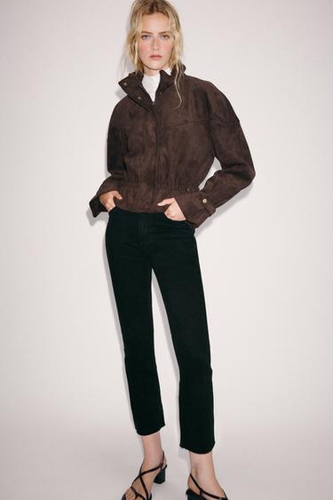 CAZADORA EFECTO ANTE - Marrón de Zara - Imagen 0