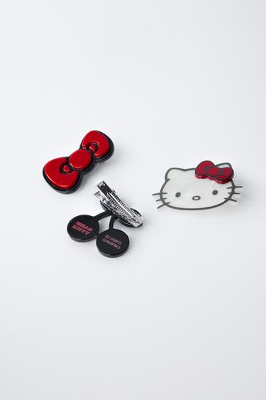 3-PACK OF HELLO KITTY © SANRIO HAIR CLIPS - Red by Zara - Image 1