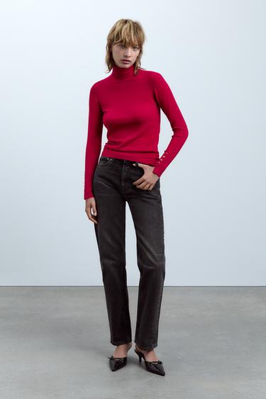 JERSEY BÁSICO PUNTO CUELLO SUBIDO - Rosa / Malva de Zara - Imagen 0