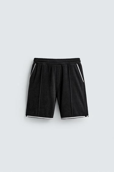 CONTRAST TOWELLING BERMUDA SHORTS - Navy blue de Zara - Image 5