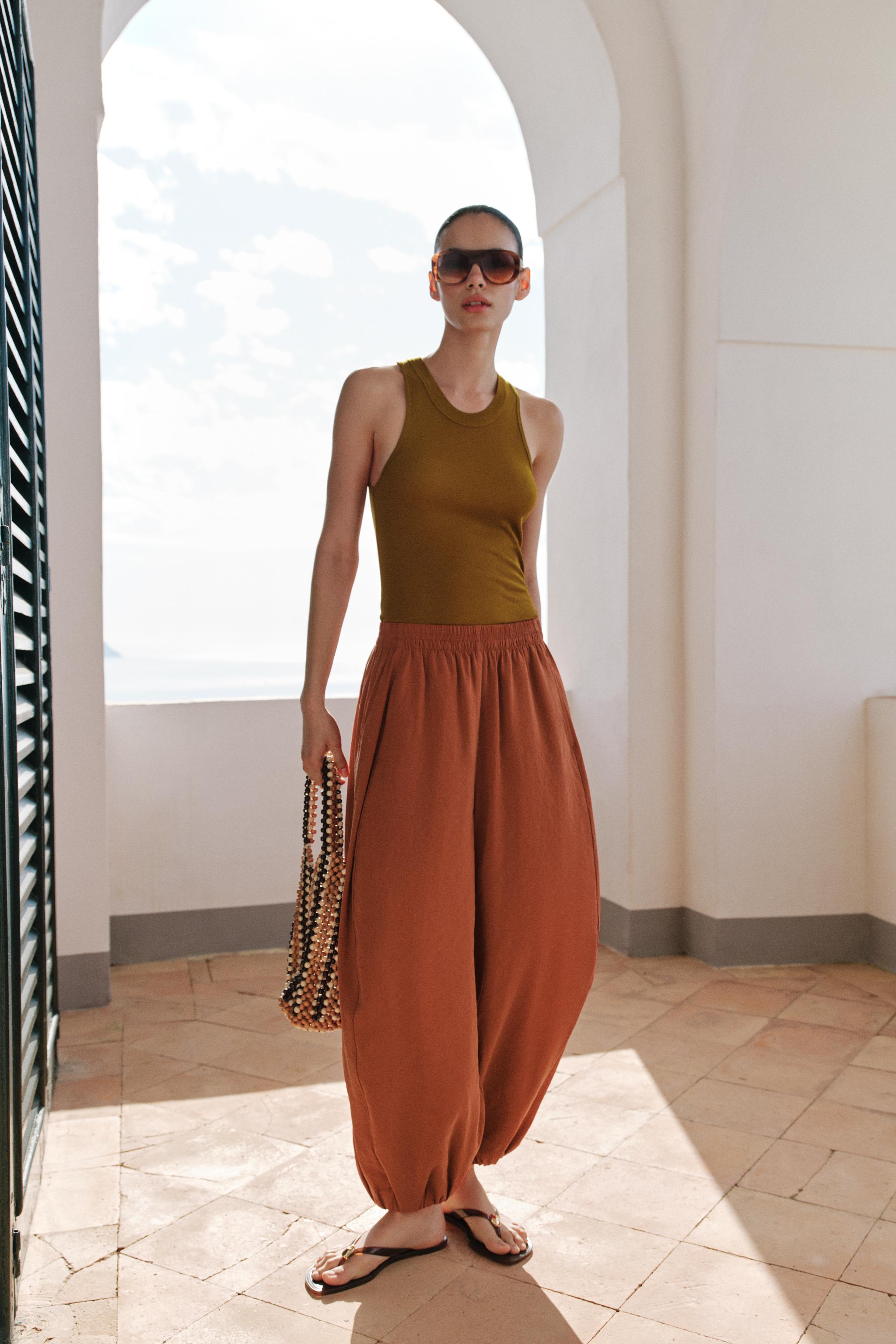 ELASTIC WAIST BALLOON PANTS
