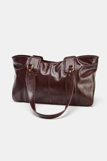 SAC PORTÉ ÉPAULE DÉTAILS MÉTALLIQUES - Bordeaux de Zara - Image 3