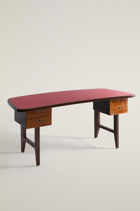TEAKHOUTEN BUREAU GLOSS - Rood van Zara - Afbeelding 0