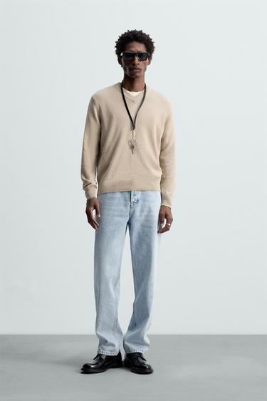 COTTON - LINEN SWEATER - Beige by Zara - Image 0
