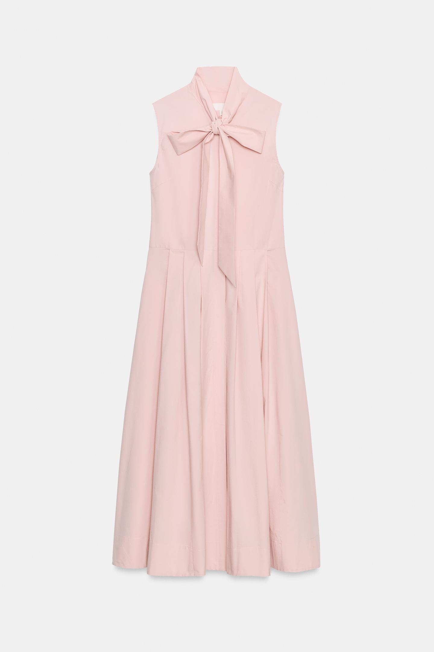 Женское платье Zara ZW Collection Shirt Dress, цвет: Пастельный розовый — фото 6
