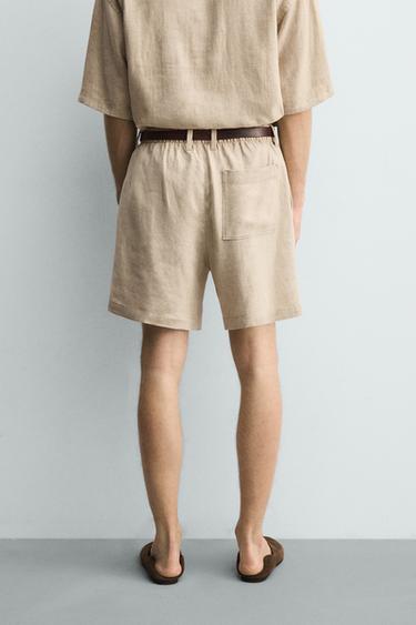 RELAXED FIT LINEN - VISCOSE BERMUDA SHORTS - Sand by Zara - Image 2