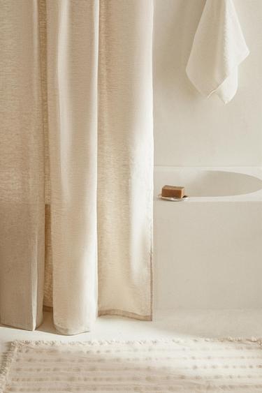 TRANSLUCENT LINEN SHOWER CURTAIN - Light beige by Zara - Image 11
