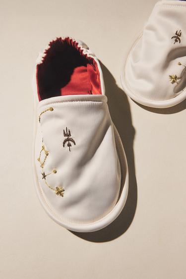 BABOUCHES BRODÉES SEMELLE CUIR | MARISA BERENSON - Beige de Zara - Image 5