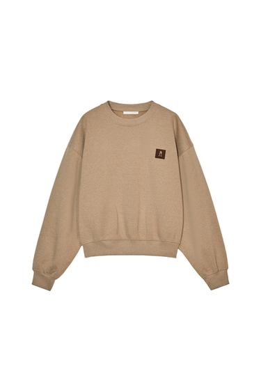 SUDADERA PARCHE - Tostado de Zara