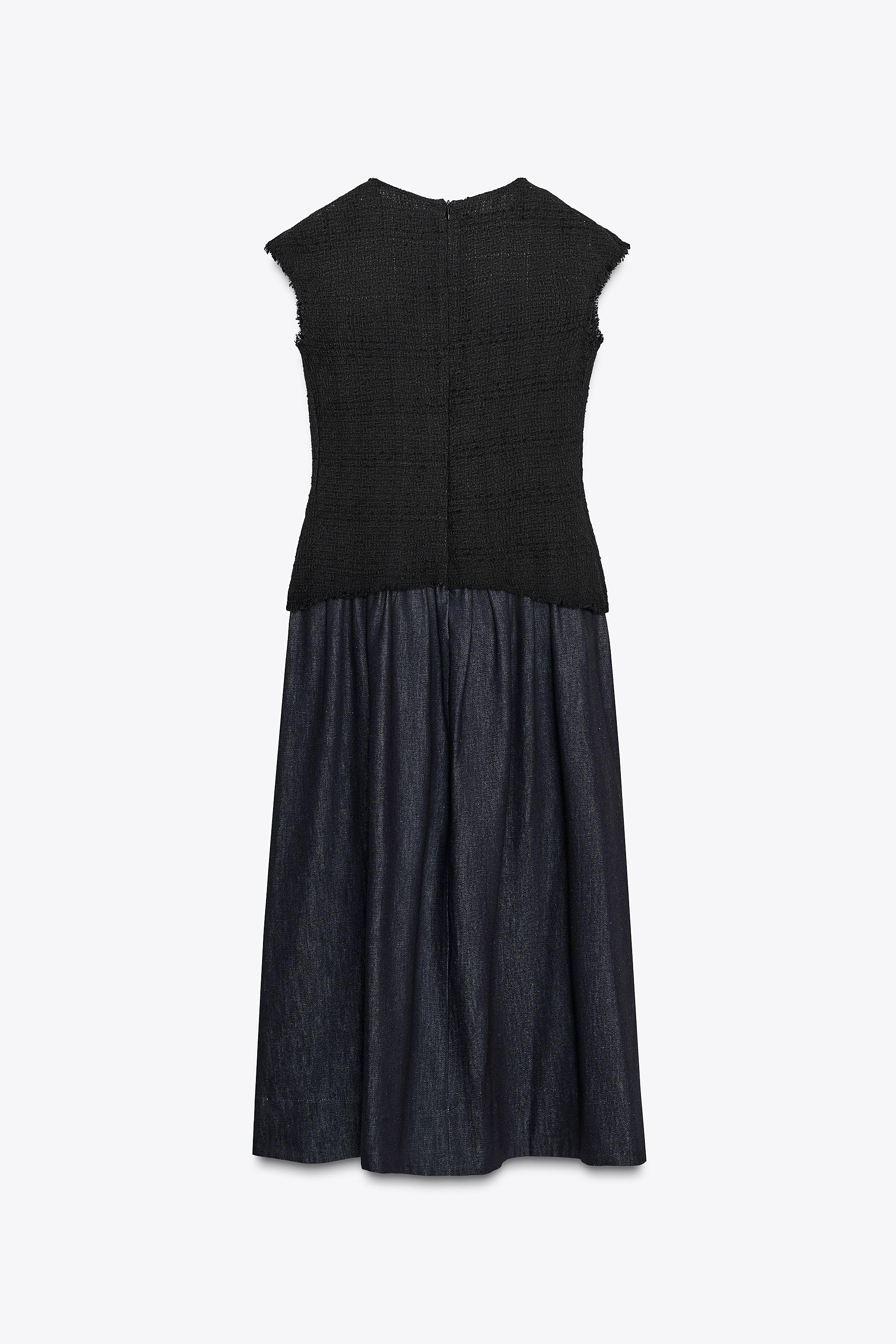 【ZARA】ZW コンビネーションミディワンピース　M ギャザー　バルーン調 ZW COLLECTION ロマンティックミディワンピース - パウダー