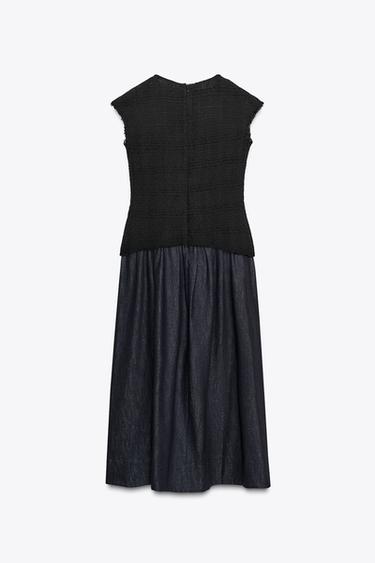 ZW COLLECTION CONTRAST MIDI DRESS - Blue by Zara - Image 4
