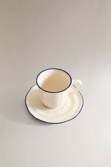 TASSE À THÉ ET SOUCOUPE BORD CONTRASTANT - Bleu de Zara - Image 1