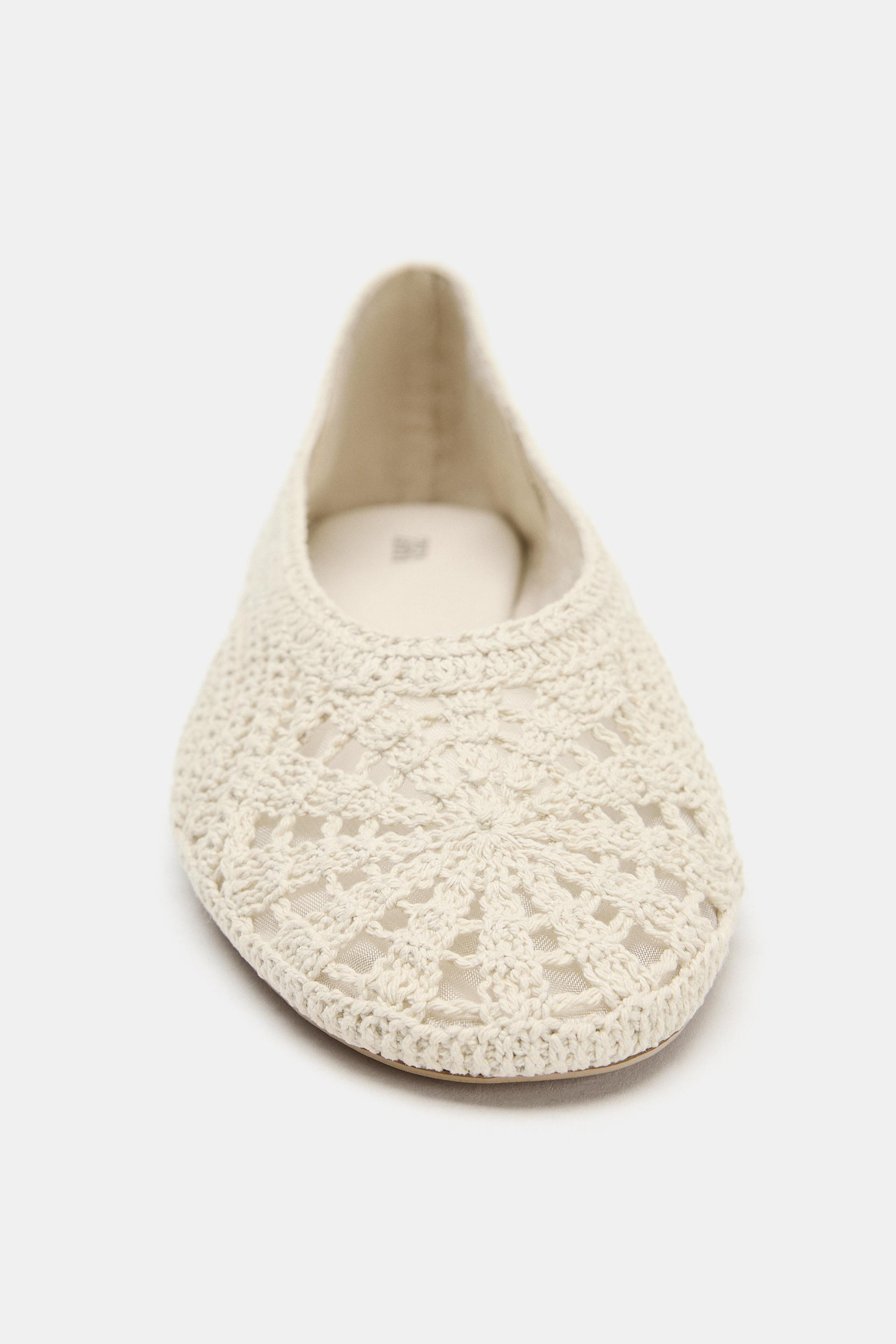 Обувь Zara CROCHET BALLET FLATS — фото 5