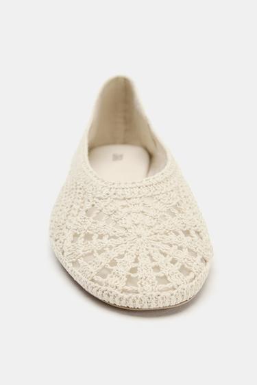 BALLERINES PLATES EN CROCHET - Écru de Zara - Image 4