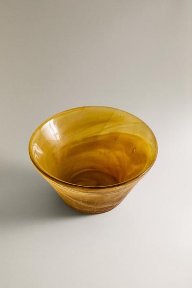 CONTRAST GLASS BOWL - Caramel by Zara - Image 1