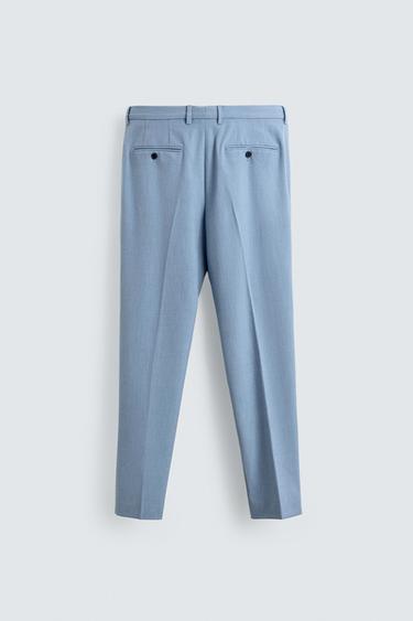 PANTALON DE COSTUME STRUCTURÉ CONFORT - Bleu ciel de Zara - Image 5