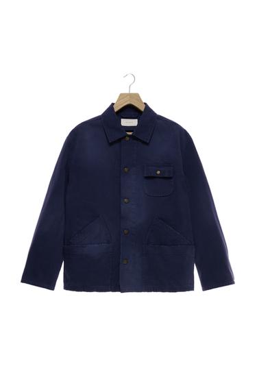 KURTKA Z EFEKTEM SPRANIA Z KIESZENIAMI - Intensywnie niebieski Zara