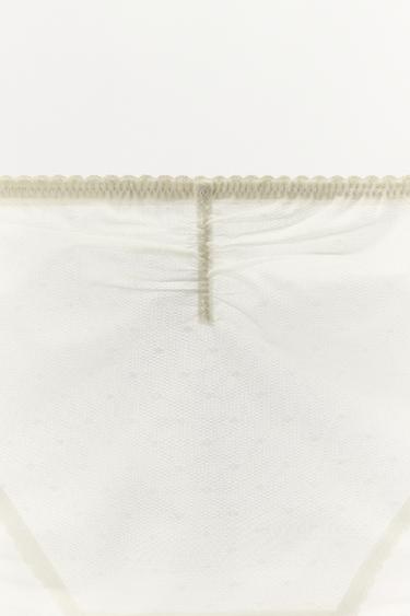 CULOTTE EN MESH À POIS - Écru de Zara - Image 5