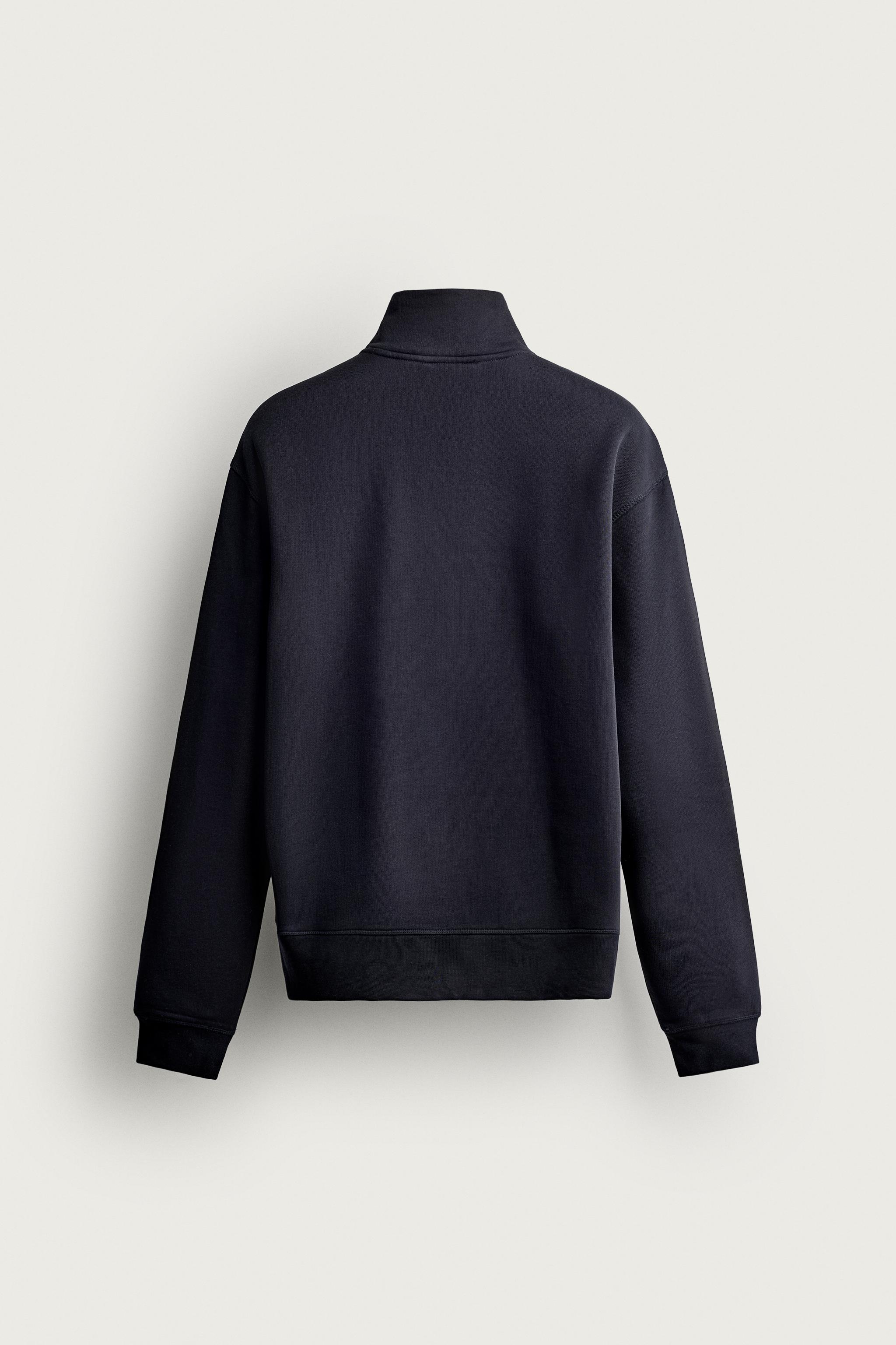 Zara FERMUARLI YAKA SWEATSHIRT görsel 7