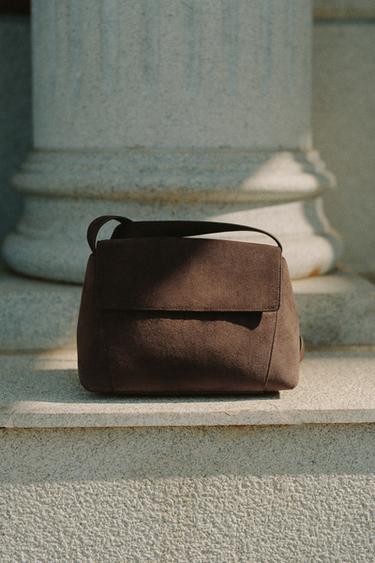 Zara 素面單肩包 - 棕色