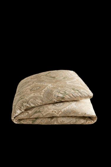 PAISLEY COTTON SATEEN DUVET COVER (300 THREAD COUNT) - Green by Zara - Image 4