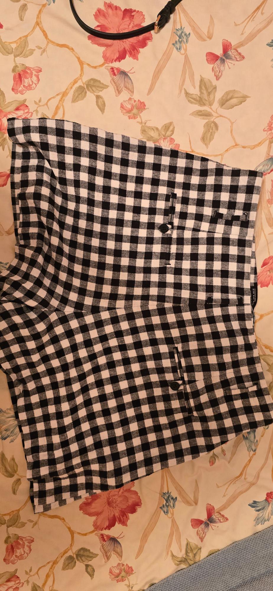 SHORT CUADRO VICHI CON LINO - Image 2