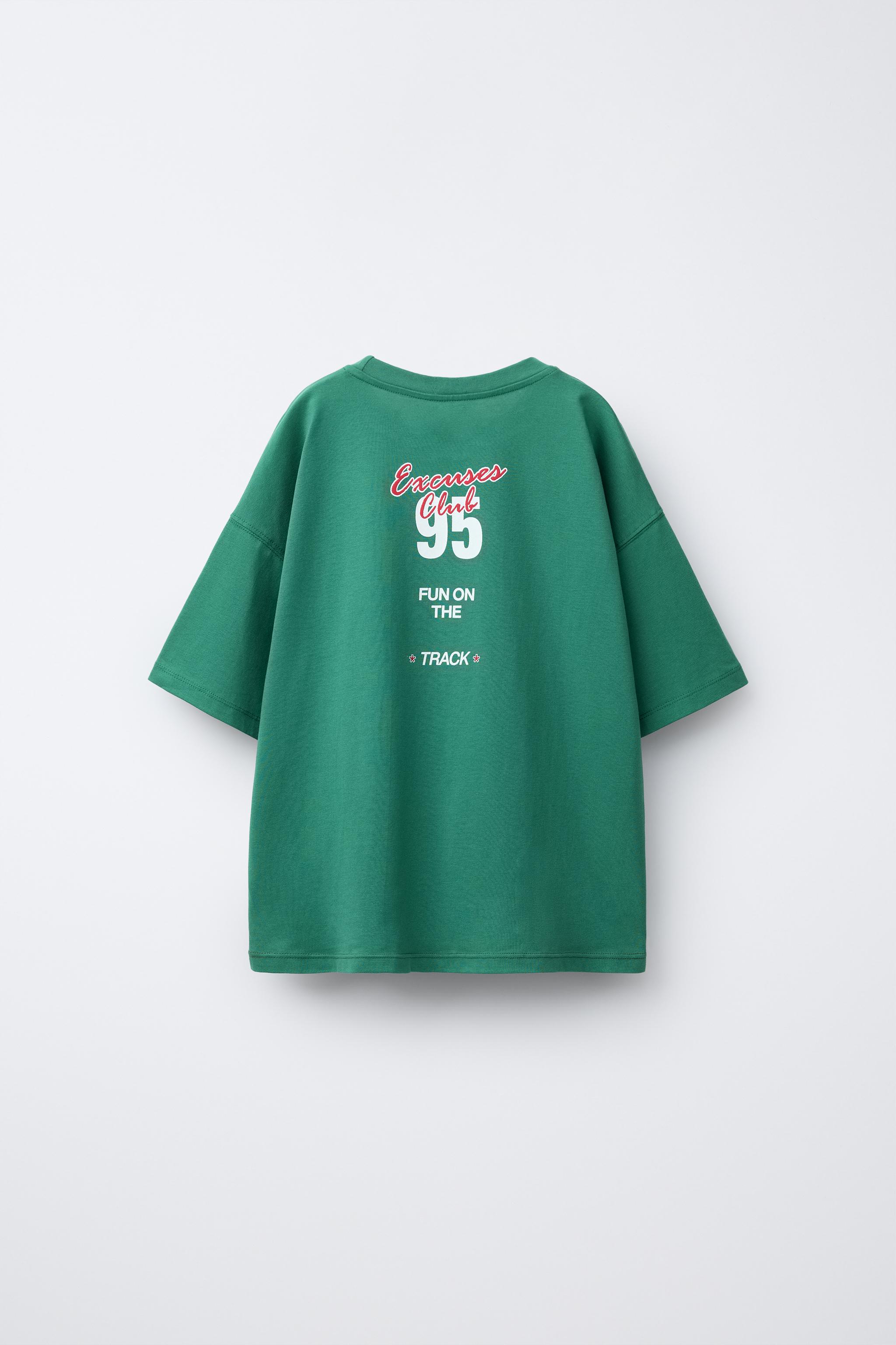 テキストプリントTシャツ - グリーン/ブルー | ZARA Japan / 日本