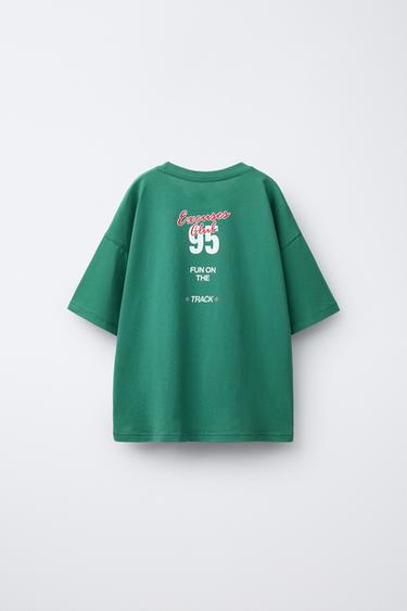 SLOGAN PRINT T-SHIRT - Green / Blue by Zara - Image 1