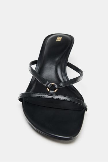 SANDALES KITTEN HEEL DÉTAIL MÉTALLIQUE - Noir de Zara - Image 4