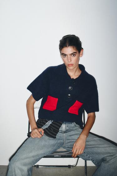 HAUT EN MAILLE À MANCHES COURTES - unique de Zara