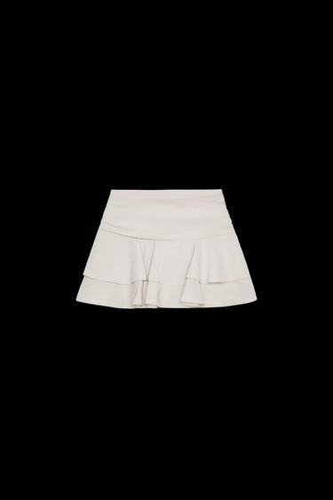 RUFFLE SKORT - Ice by Zara