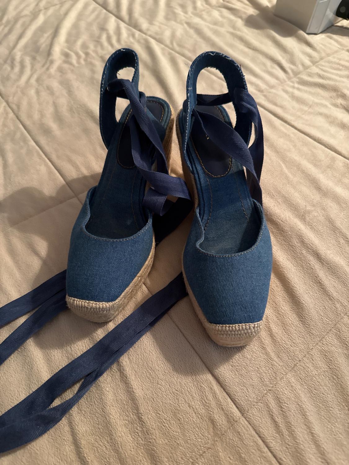 ZAPATO ATADO DENIM CUÑA