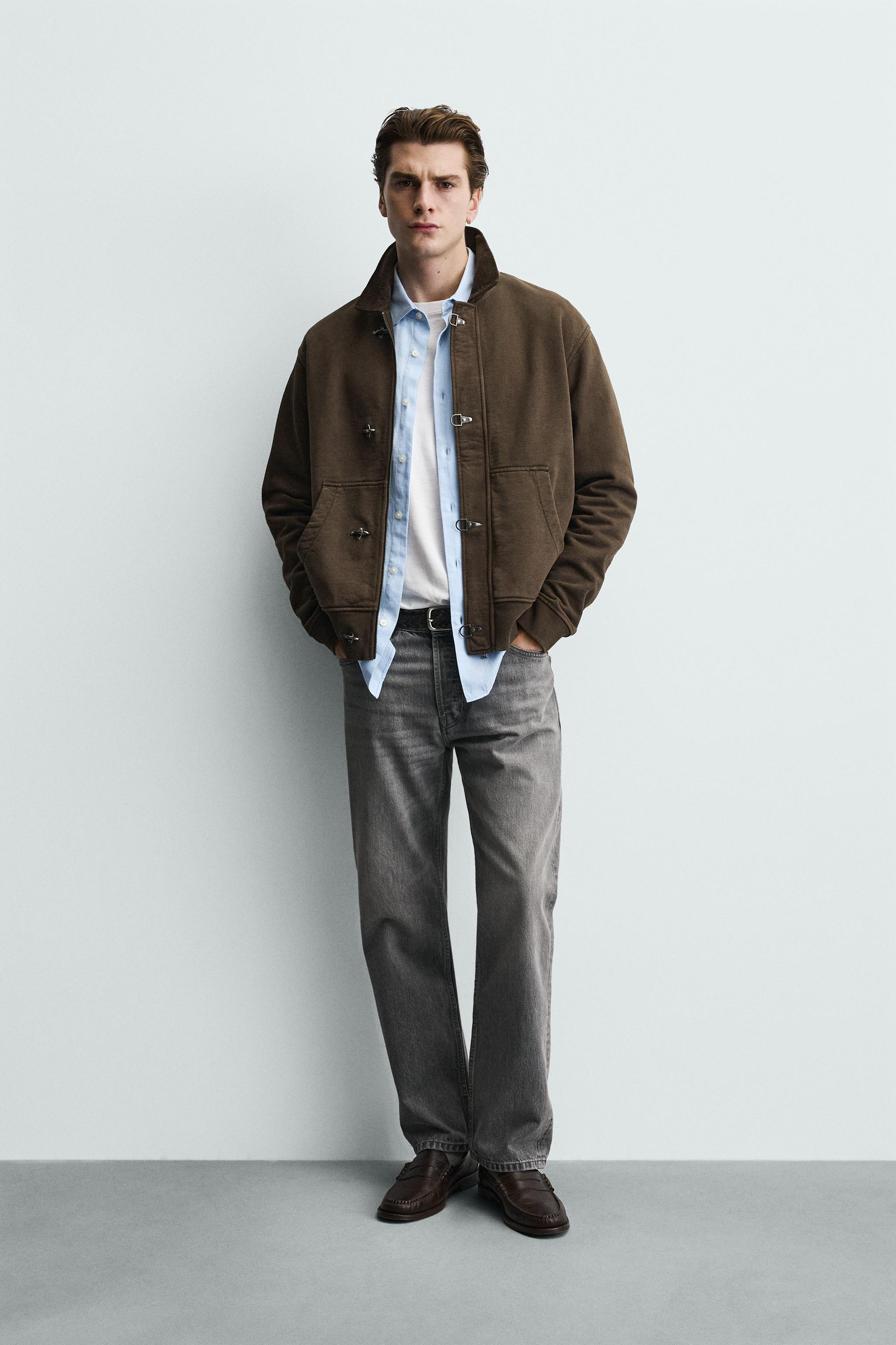COMBINATION CORDUROY FIREMAN CLASP JACKET - Brown | ZARA United States