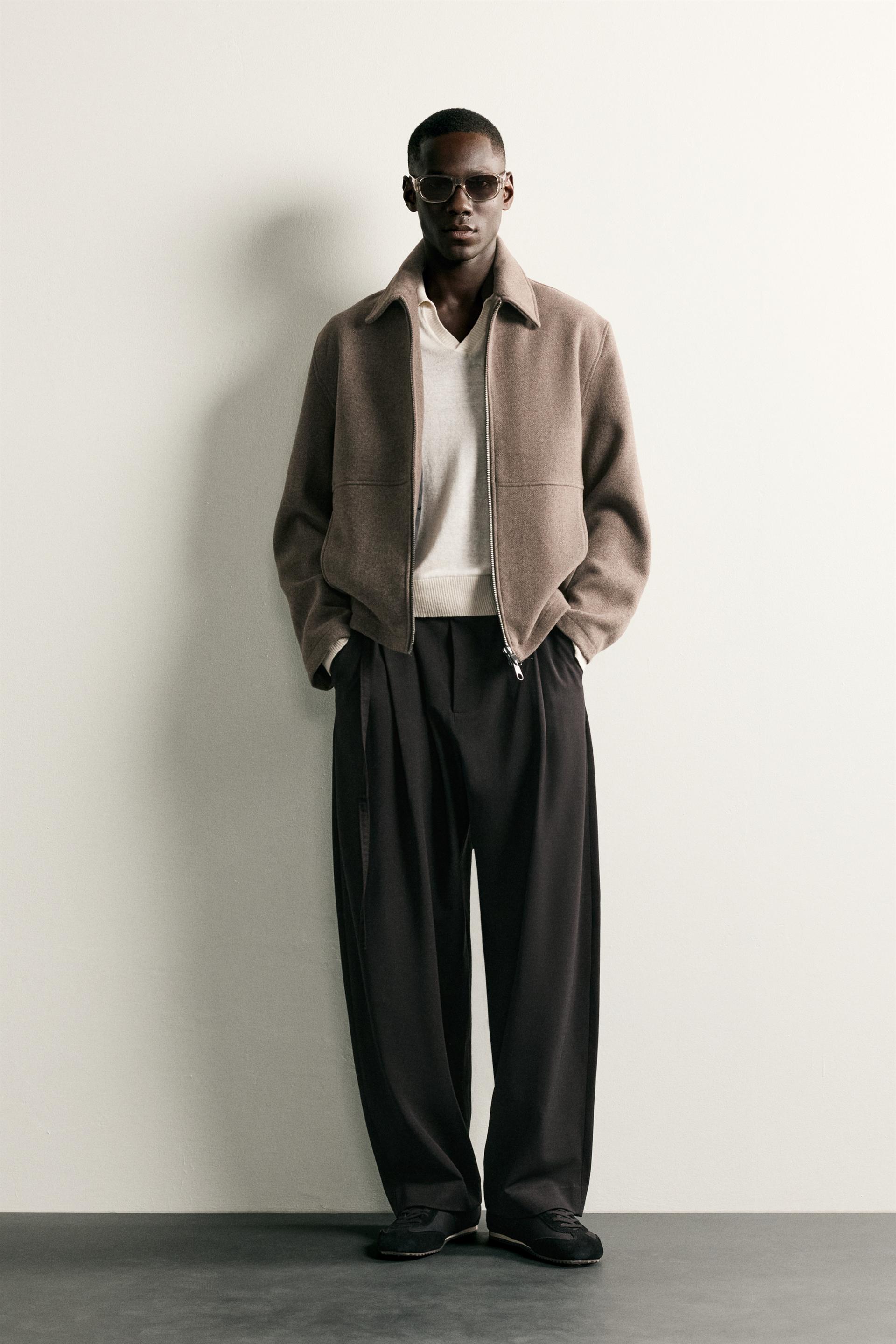 Balloon-Fit Pleated Belted Trousers