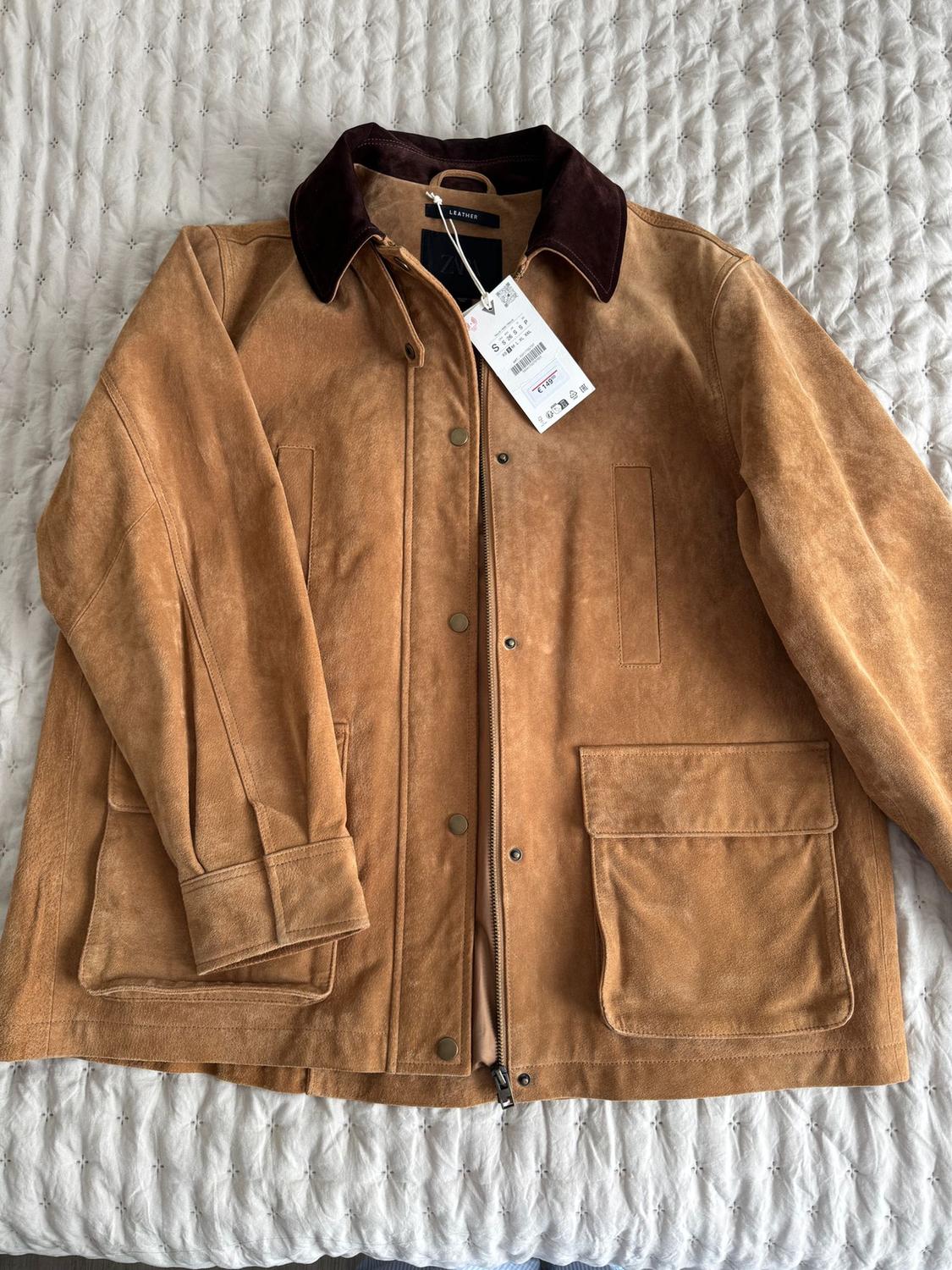 CHAQUETA DE ANTE 100  NATURAL, NUEVA - Image 4