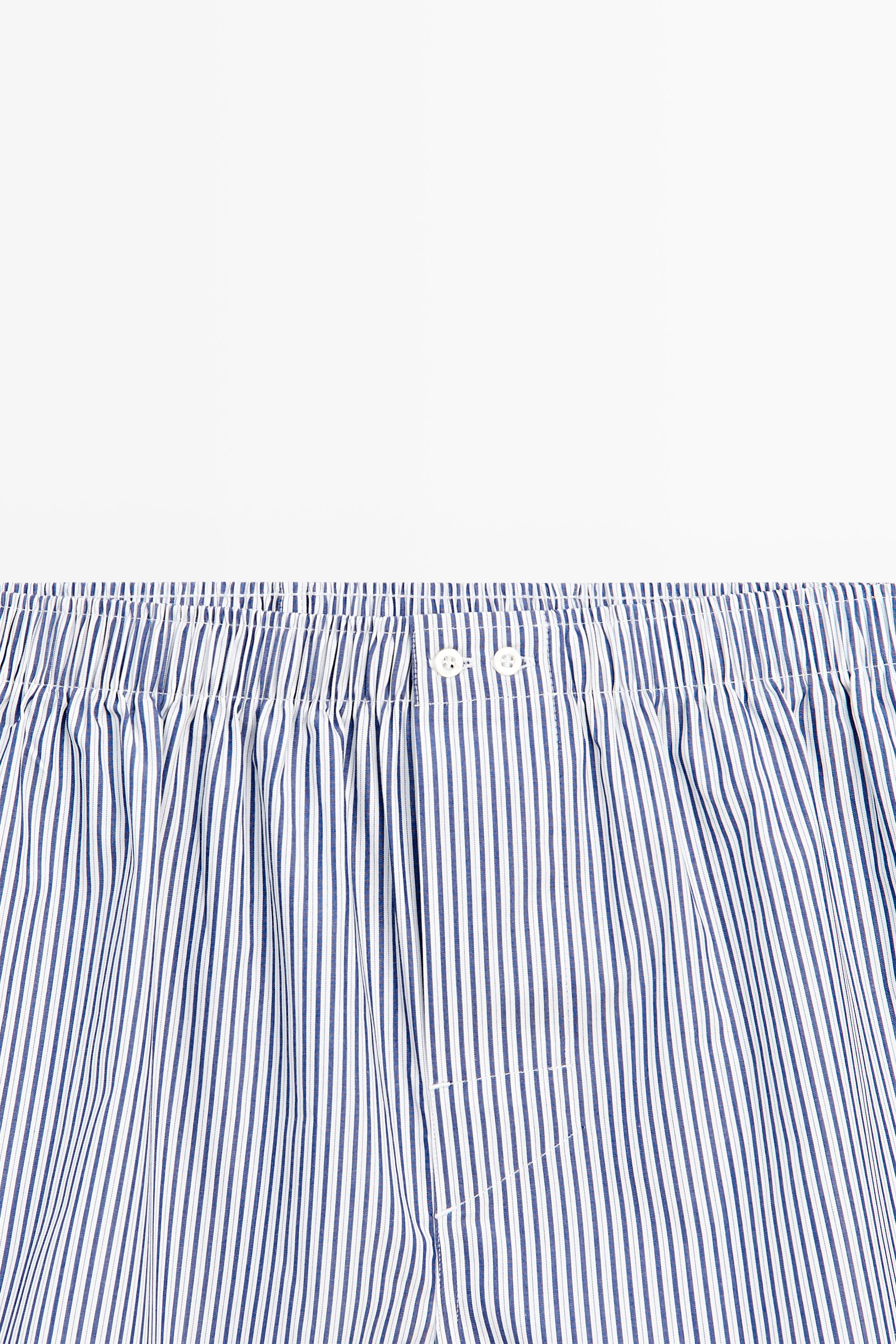 100% cotton striped boxers — Navy blue