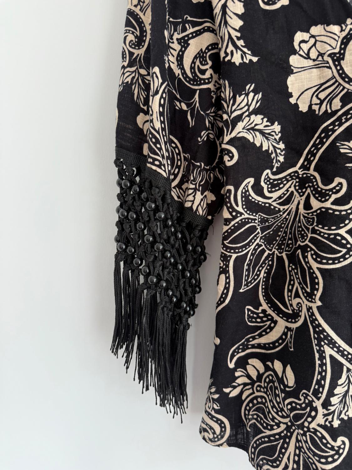 PRINTED JACKET WITH FRINGING - Image 3