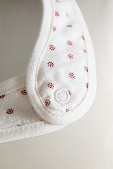 CHILDREN'S BIB WITH MINI FLORAL DESIGN - Oyster-white by Zara - Image 1