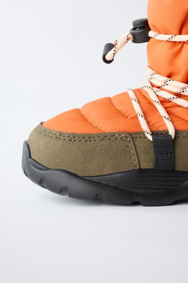 QUILTED WATER-REPELLENT SNOW BOOTS - Orange by Zara - Image 6