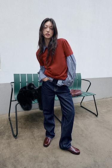 OVERSIZED POPLIN SHIRT - Blue / Navy by Zara