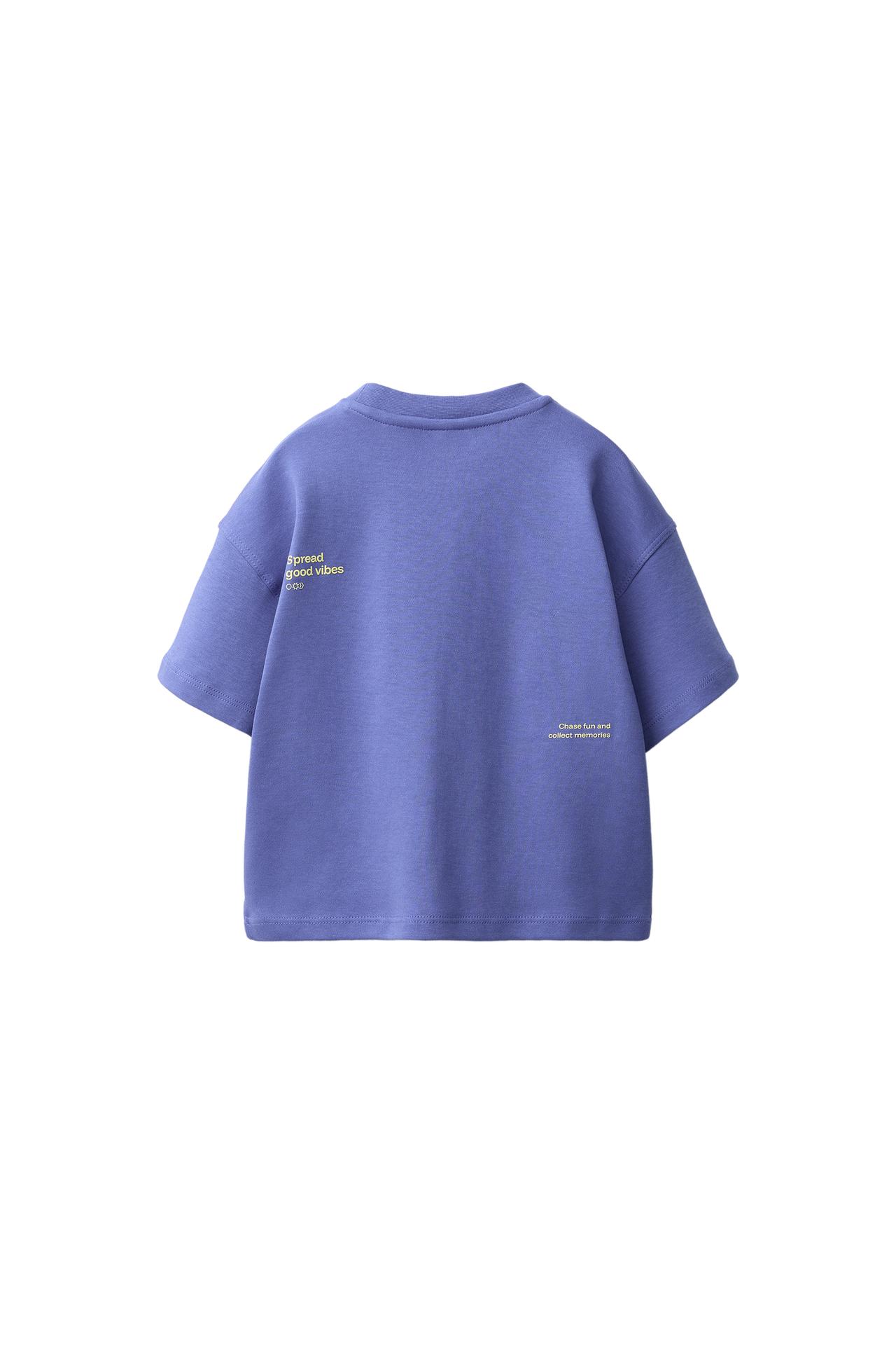 TEXT INTERLOCK T-SHIRT — Bluish