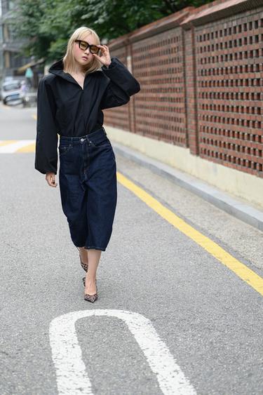 Zara 墊肩機能布料夾克 - 黑色
