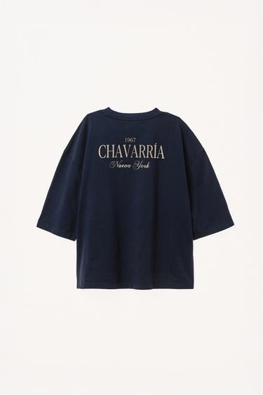 Zara WILLY CHAVARRIA X ZARA OVERSIZED PRINT T-SHIRT - Navy blue