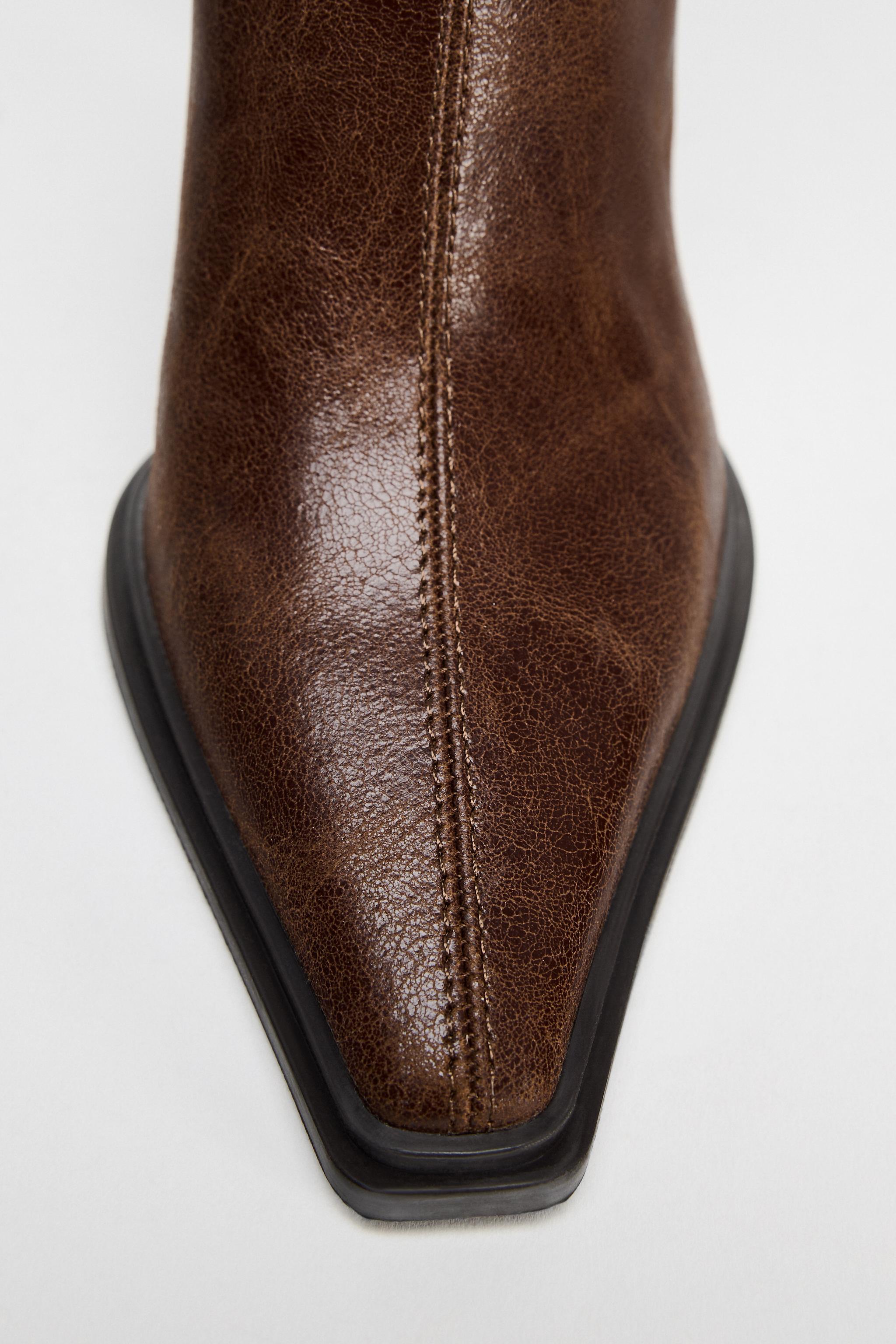 THIN HEELED BOOTS - Chocolate Brown | ZARA United States